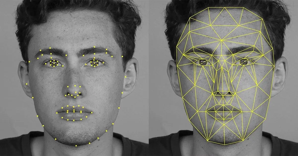 Keypoint detector identifies points on a human face