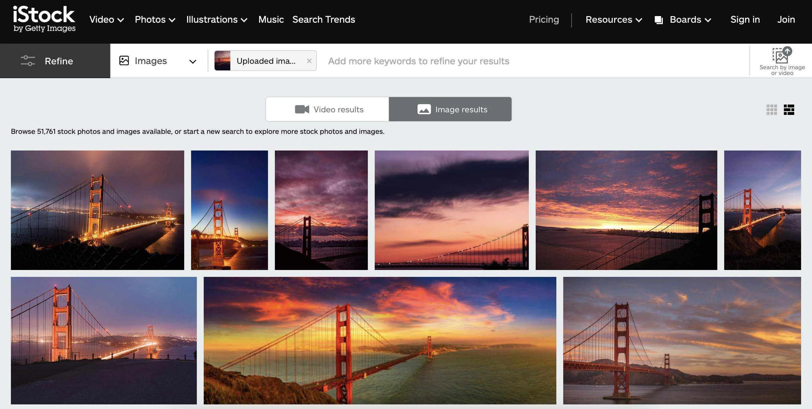 Search for stock photo with semantic image search