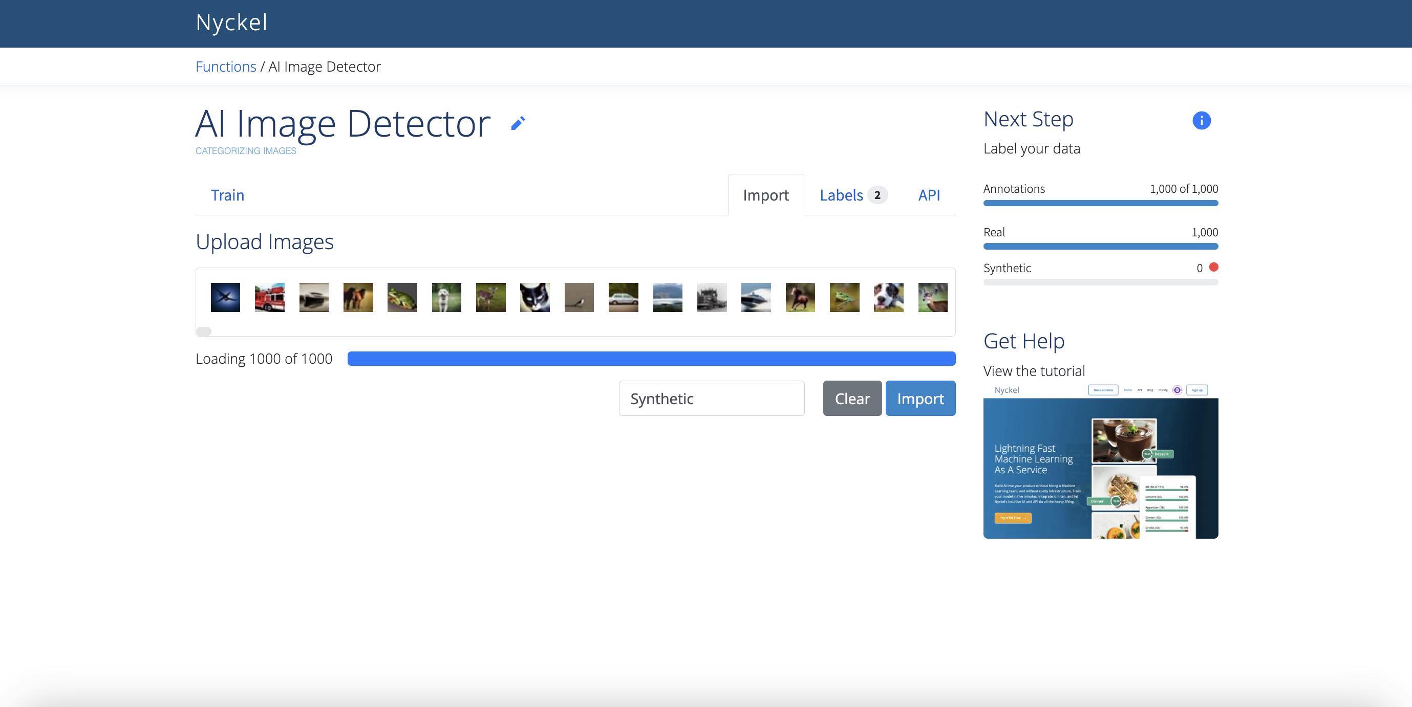 Upload and bulk-label your image data