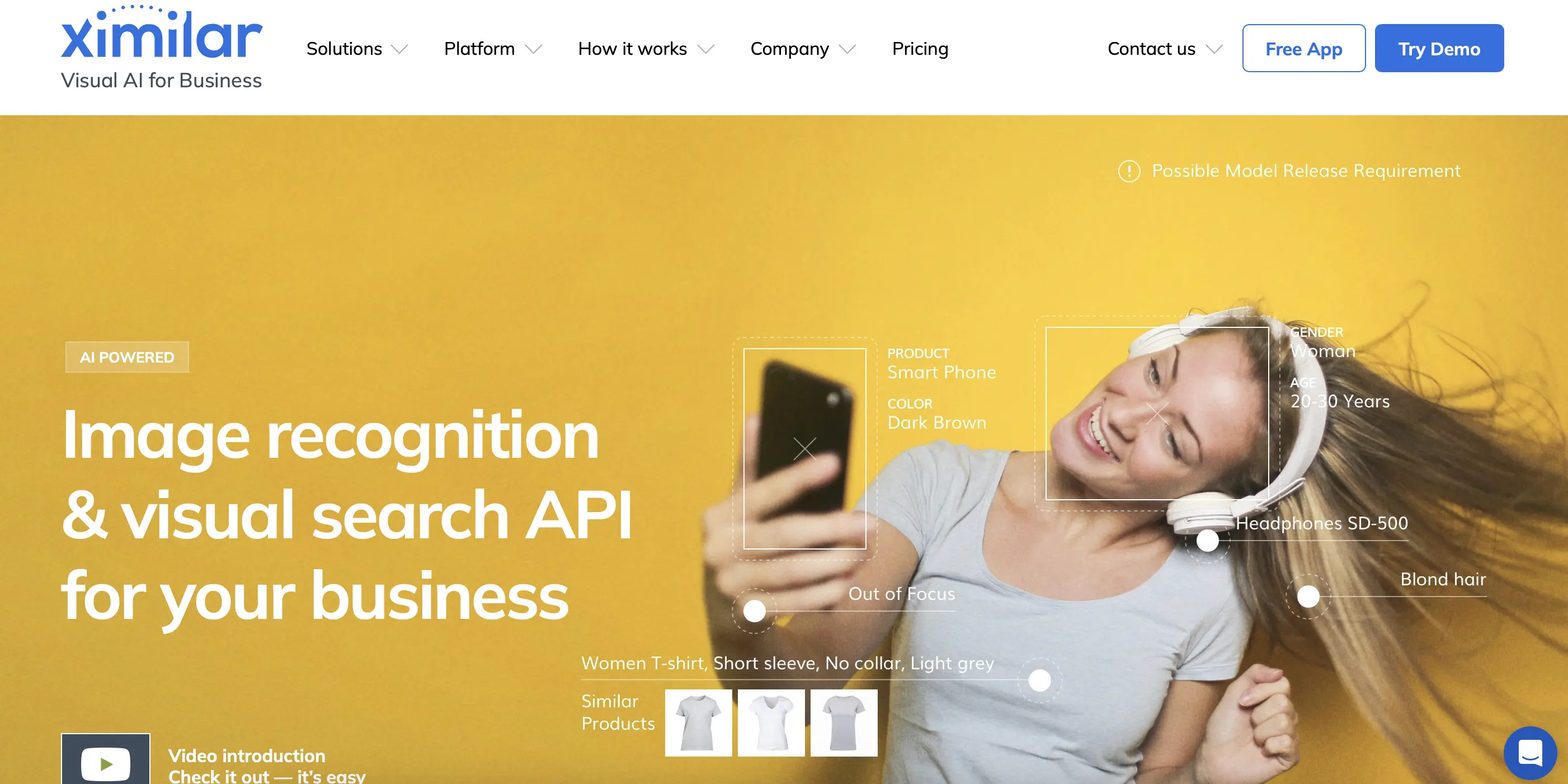 Best image recognition API Ximilar